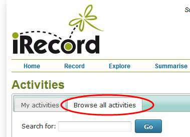 Tab - Browse all Activities