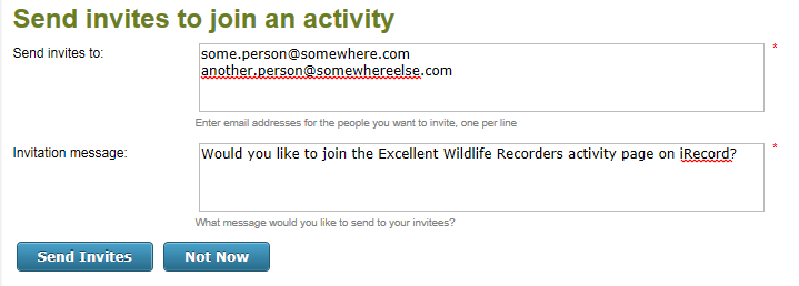 Invite activity members