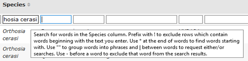 Column head filter options example 1