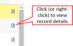Icon to view or edit records